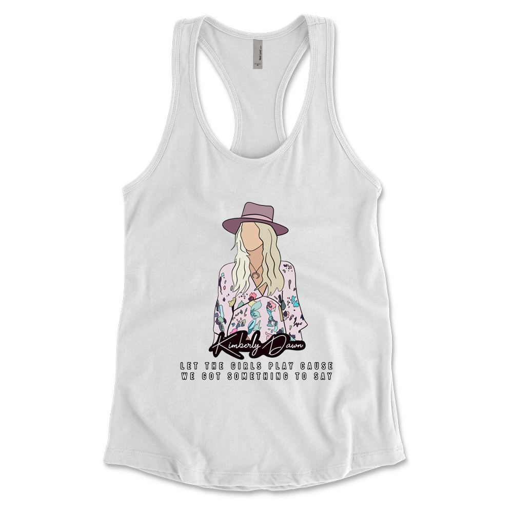 Kimberly Dawn - Let The Girls Play Womens Tank - White